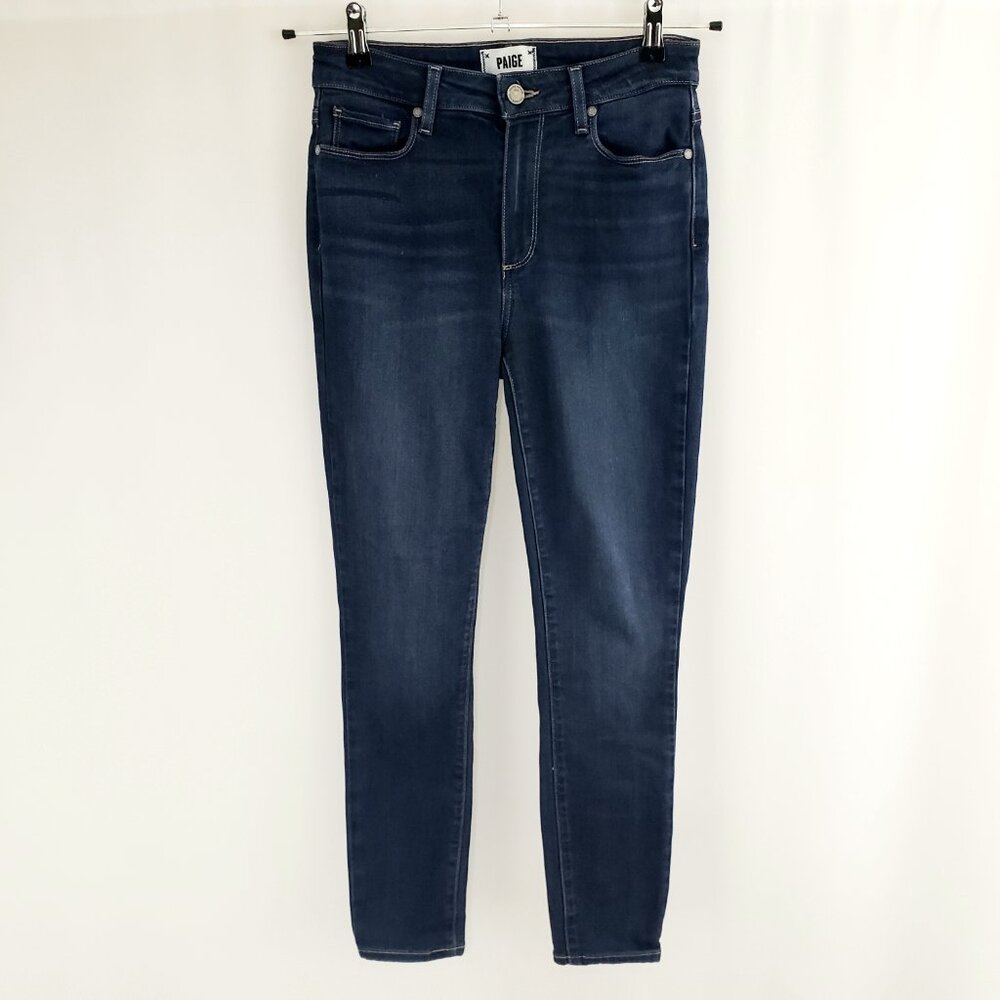 PAIGE Hoxton Ankle Jeans Size 28 Blue Stretch Waist Pockets 27" Inseam